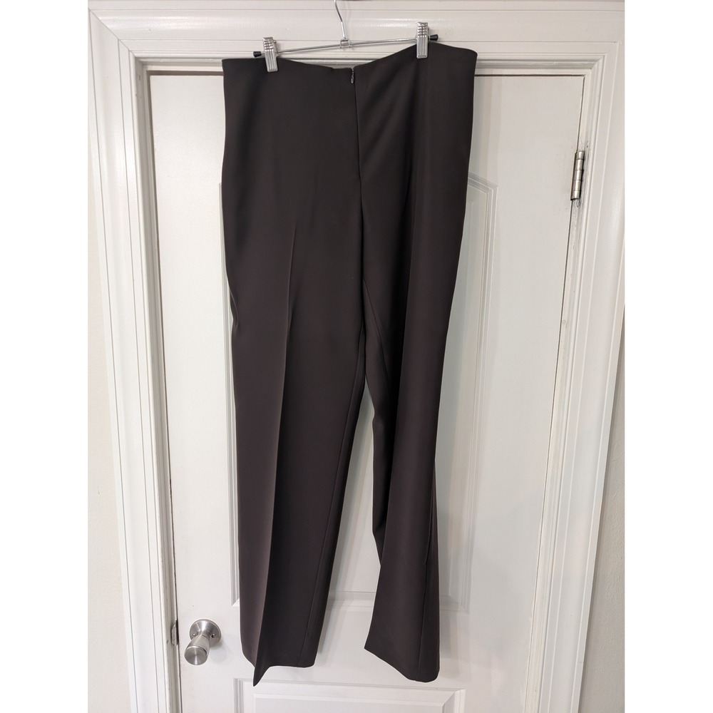 Joseph Ribkoff Brown High‎ Rise Straight Leg Dress Pants womens 14 zipper modern